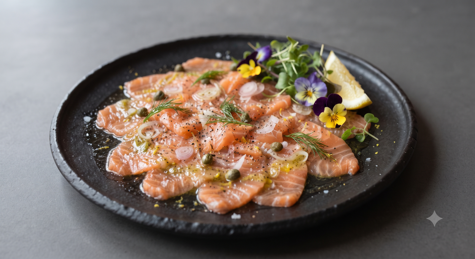 Carpaccio di salmone con avocado
